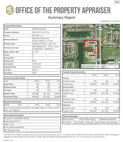 Miami Dade County Property Appraiser